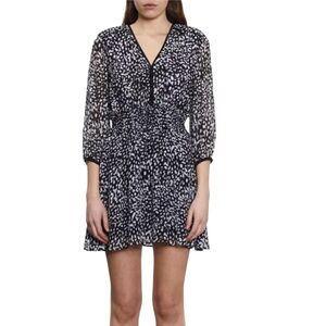 NWT The Kooples button down Mini dress in the Grunge Leopard print.  Size 2 / M